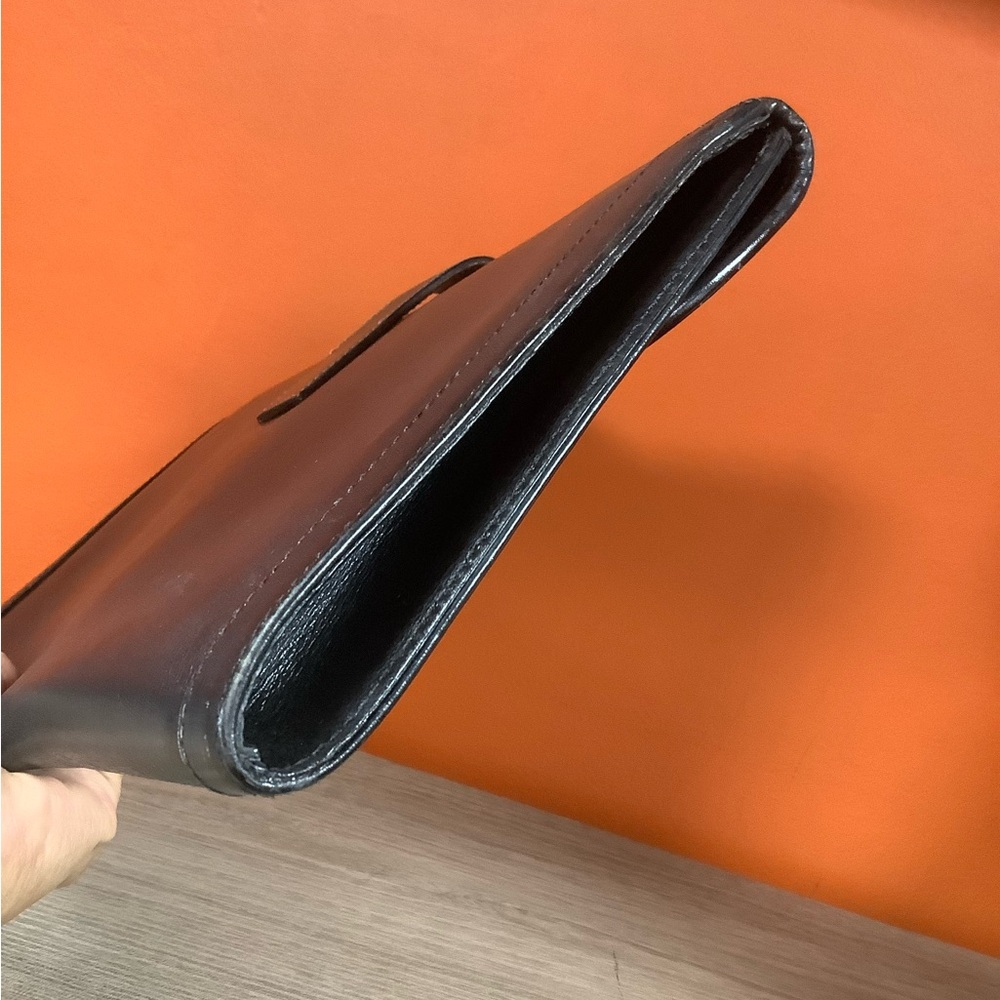 Italian Black Leather Medium Clutch - Picture 10 of 10